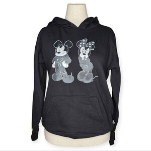 Disney Vans Mickey Minnie Flame Sleeve Hoodie Black M Streetwear